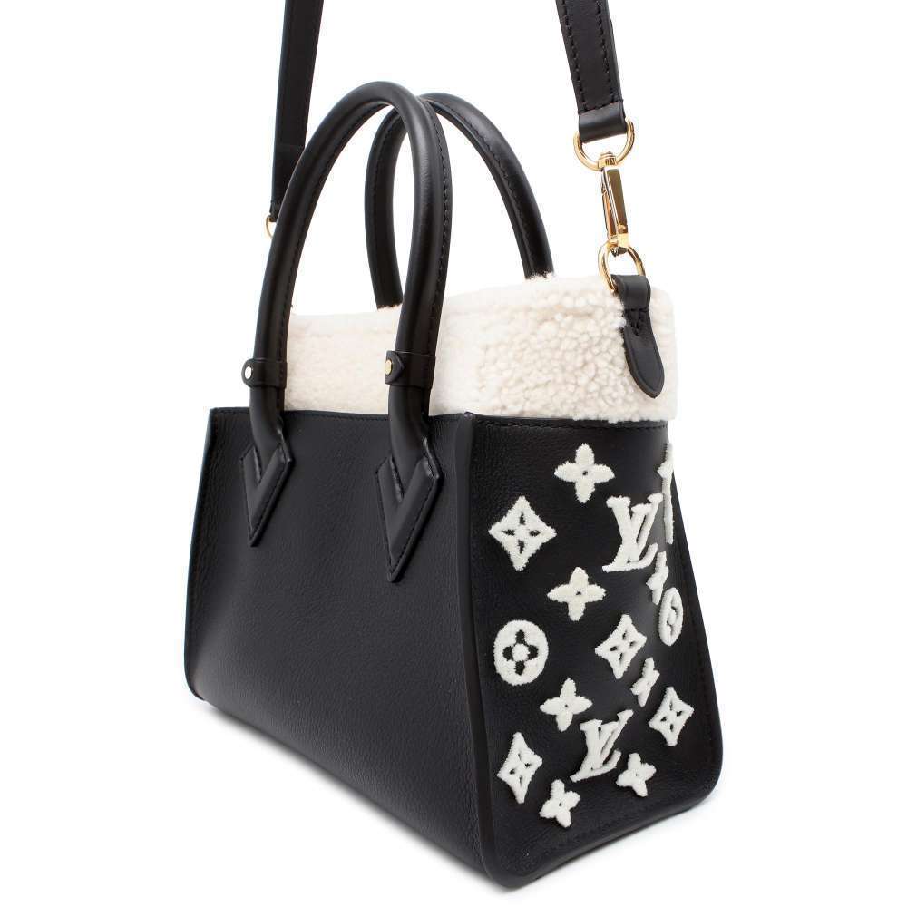 Louis Vuitton My Black Leather Side Shearling PM Calf 2way On